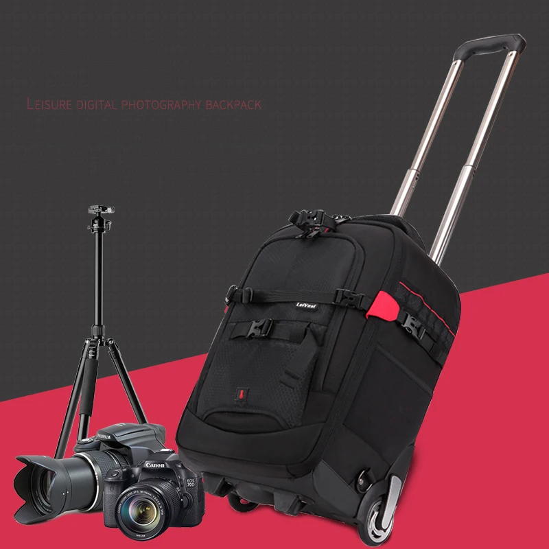 กระเป๋าเป้สะพายหลังแบบล้อของกระเป๋าเดินทางกระเป๋าถือกล้อง DSLR ระดับมืออาชีพจาก vnelstyle