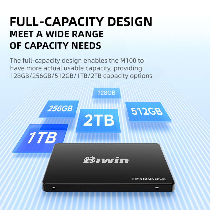 BIWIN SATA III SSD 2,5” interne Solid State Drive 128GB 256GB 512GB 1TB 2TB TOT 550MB/s voor laptops Desktops