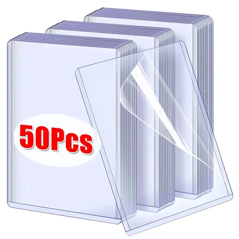 Funda transparente para tarjetas Kpop coreana, con película protectora, tarjetero transparente, soporte para tarjetas de juego de fotos Idol, cubierta 35PT, 1/25/50 Uds.