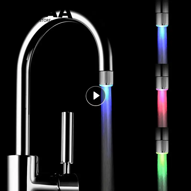 Grifo con luz LED sensible a la temperatura para cocina, ducha de baño, 7 colores, ahorro de agua, boquilla aireadora