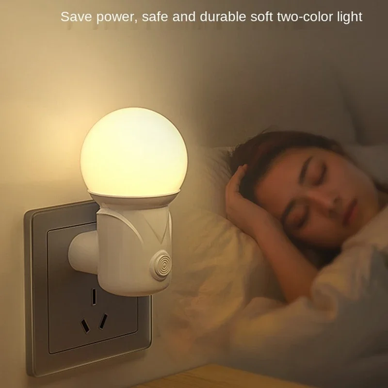 LED-nachtlampje Draagbare plug-in 2-kleuren Babyverpleging Oog Slaaplicht Slaapkamer Gang Socket Lights Energiebesparend nachtlampje