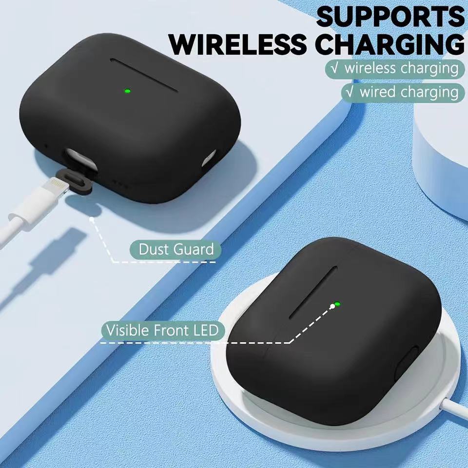 Capa airpods pro com kit de limpeza, capa protetora de silicone macio para apple airpod pro 2a/1a geração para mulheres e homens