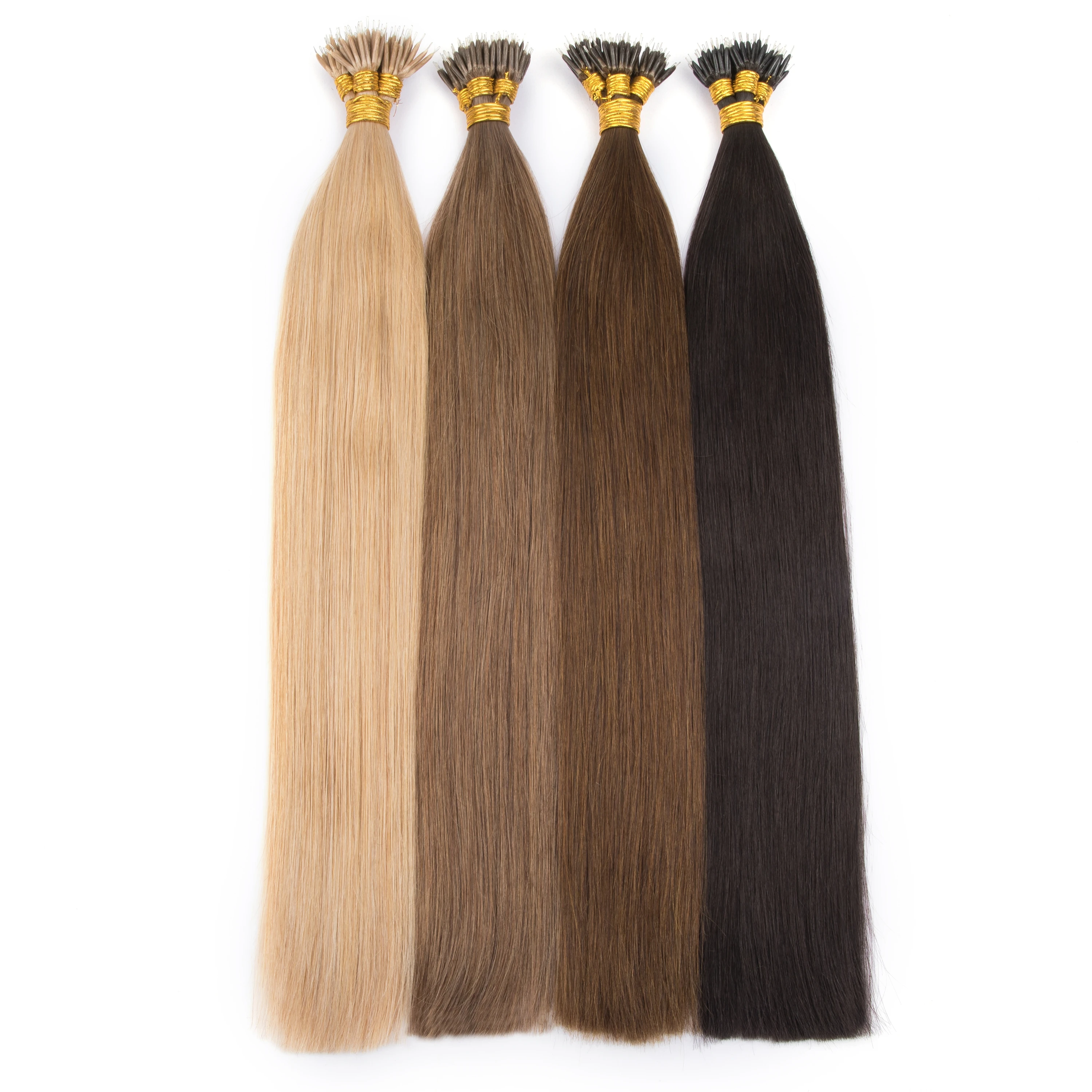 Nano anel micro grânulo loop extensão do cabelo humano 100% real remy cabelo natural máquina feita cápsulas de queratina reta microring cabelo