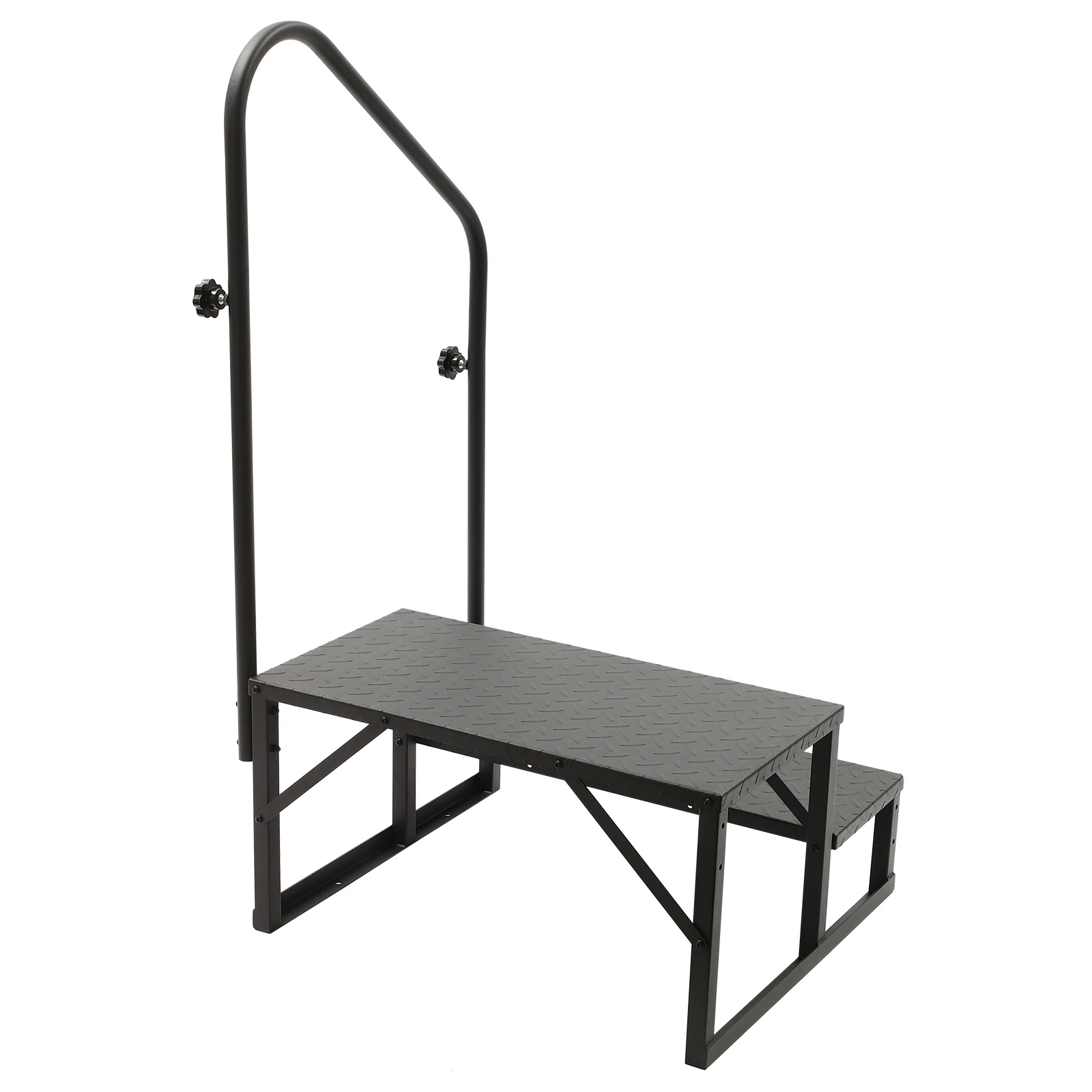 RV Stairs Handrails Ladder, Durable Steel Frame, 450 lbs Capacity, Adjustable for Left/Right Mounting, Easy Installation, Ideal