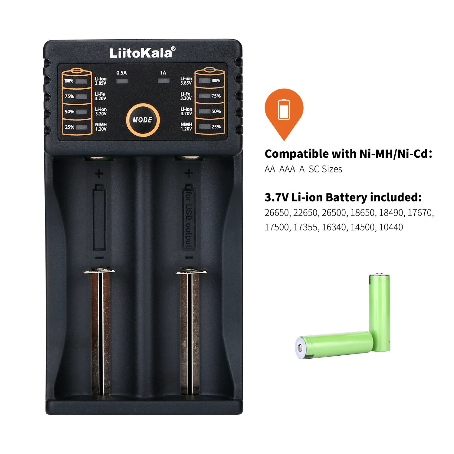 Liitokala Lii-202 18650 1,2 V 3,7 V 3,2 V AA/AAA 26650 10440 16340 21700 20700 14500 18490 NiMH cargador inteligente de batería de litio