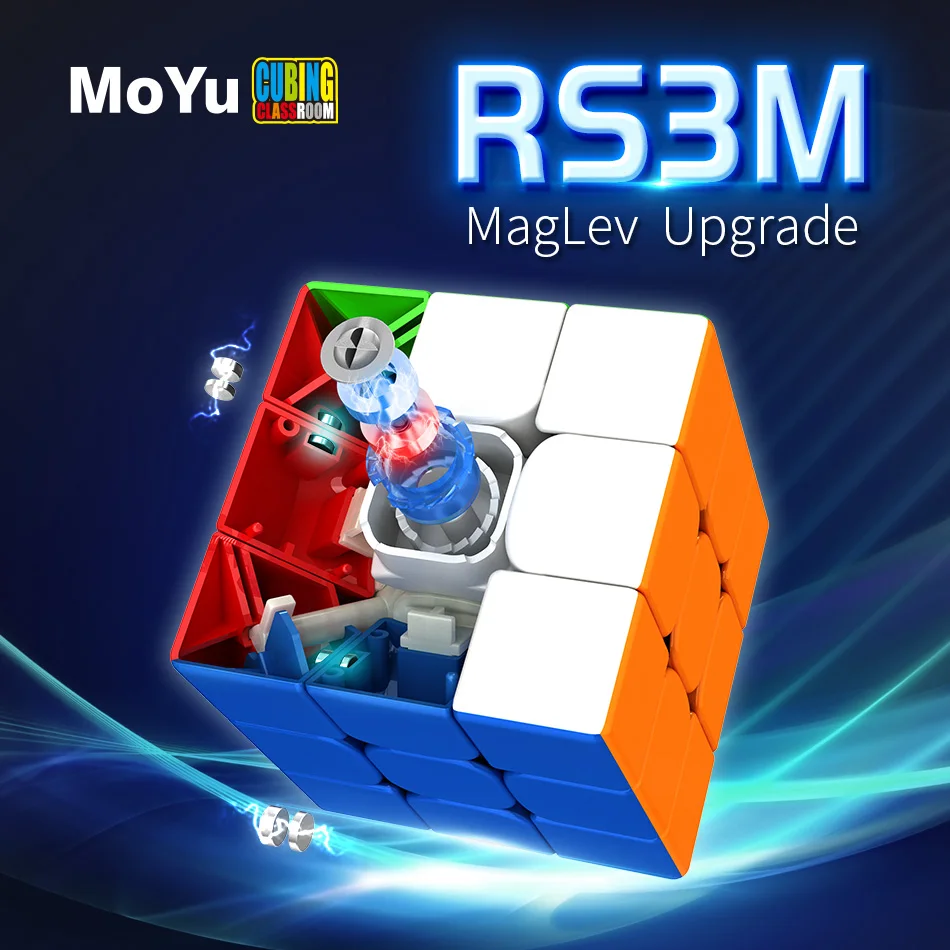 Cube de vitesse magnétique Moyu RS3M 3x3, Cube magique sans colle, jouet éducatif, Puzzle professionnel, jouets éducatifs pour enfants