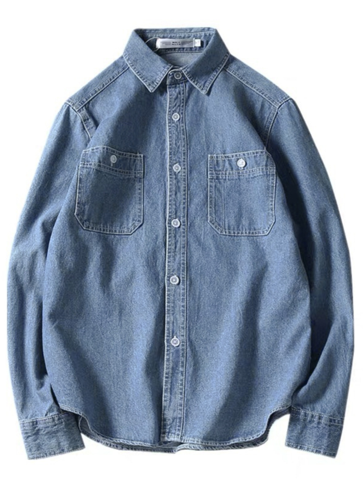 Retro Japanese Sle Long Sleeve Men's Denim Shirt Spring Autumn Thin Casual Korean Workwear Trendy Jacket Outerwear