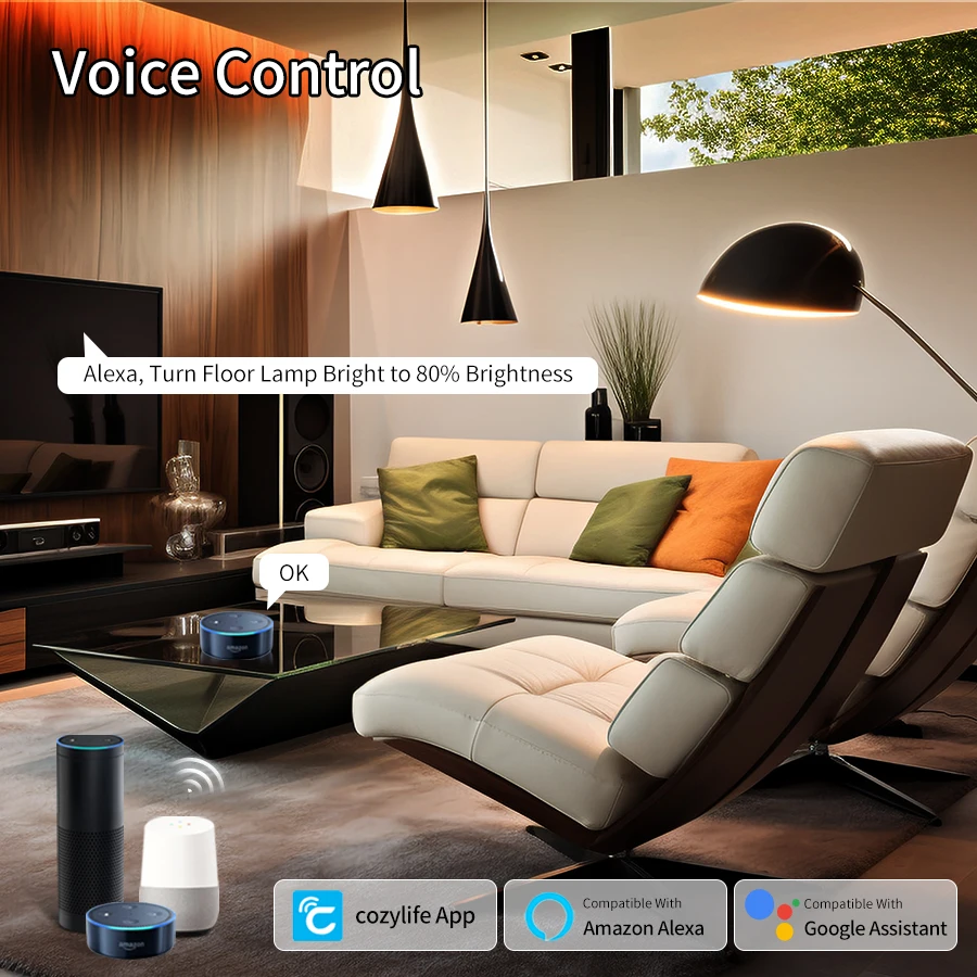 Bombillas LED inteligentes WiFi de 12W/15W/20W, 110V, 220V, E27, lámpara LED para cocina y dormitorio, Control por aplicación Cozylife, funciona con Alexa y Google Home