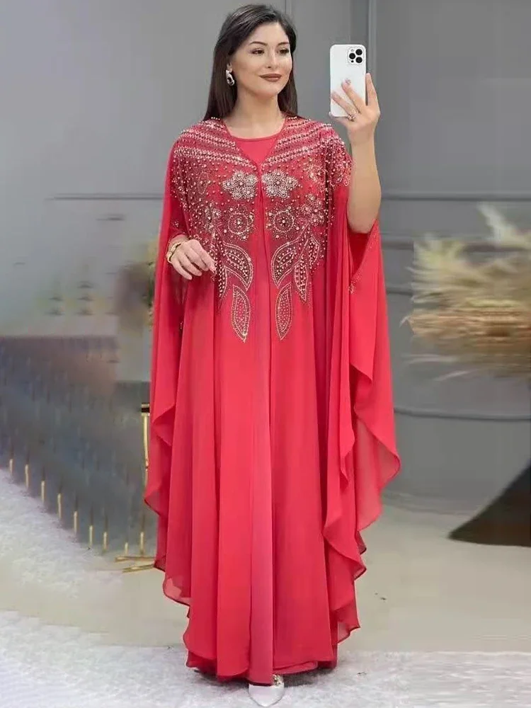 Abayas para mujer Dubai lujo 2024 gasa Boubou vestido de moda musulmana caftán marroquí ocasiones de fiesta de boda Djellaba Mujer