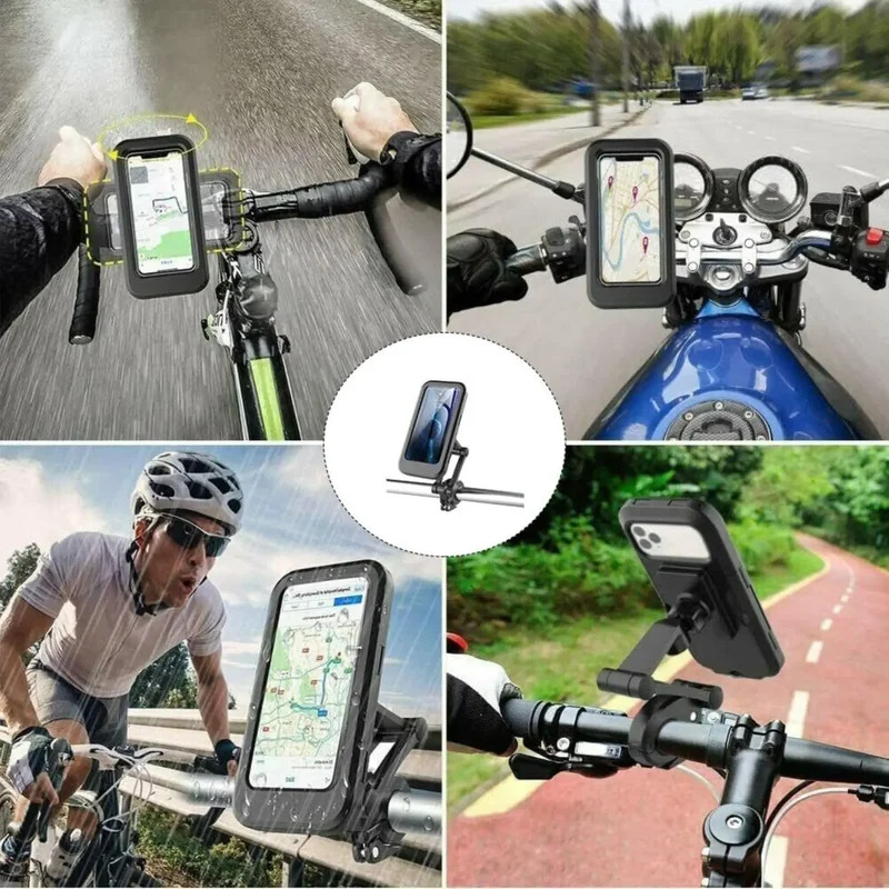 Nieuwe verstelbare intrekbare fietstelefoonhouder 360° °   Roterende waterdichte anti-shock fiets motorfiets telefoonhouder touchscreen beugel