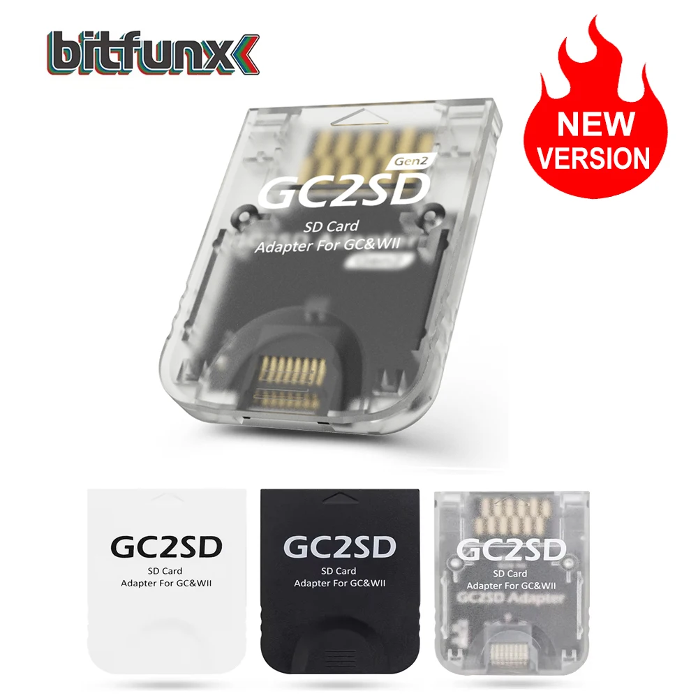 BitFunx GC2SD Adaptador de tarjeta Micro SD Adaptador de tarjeta TF de memoria Swisss para consola Nintendo GameCube/Wii