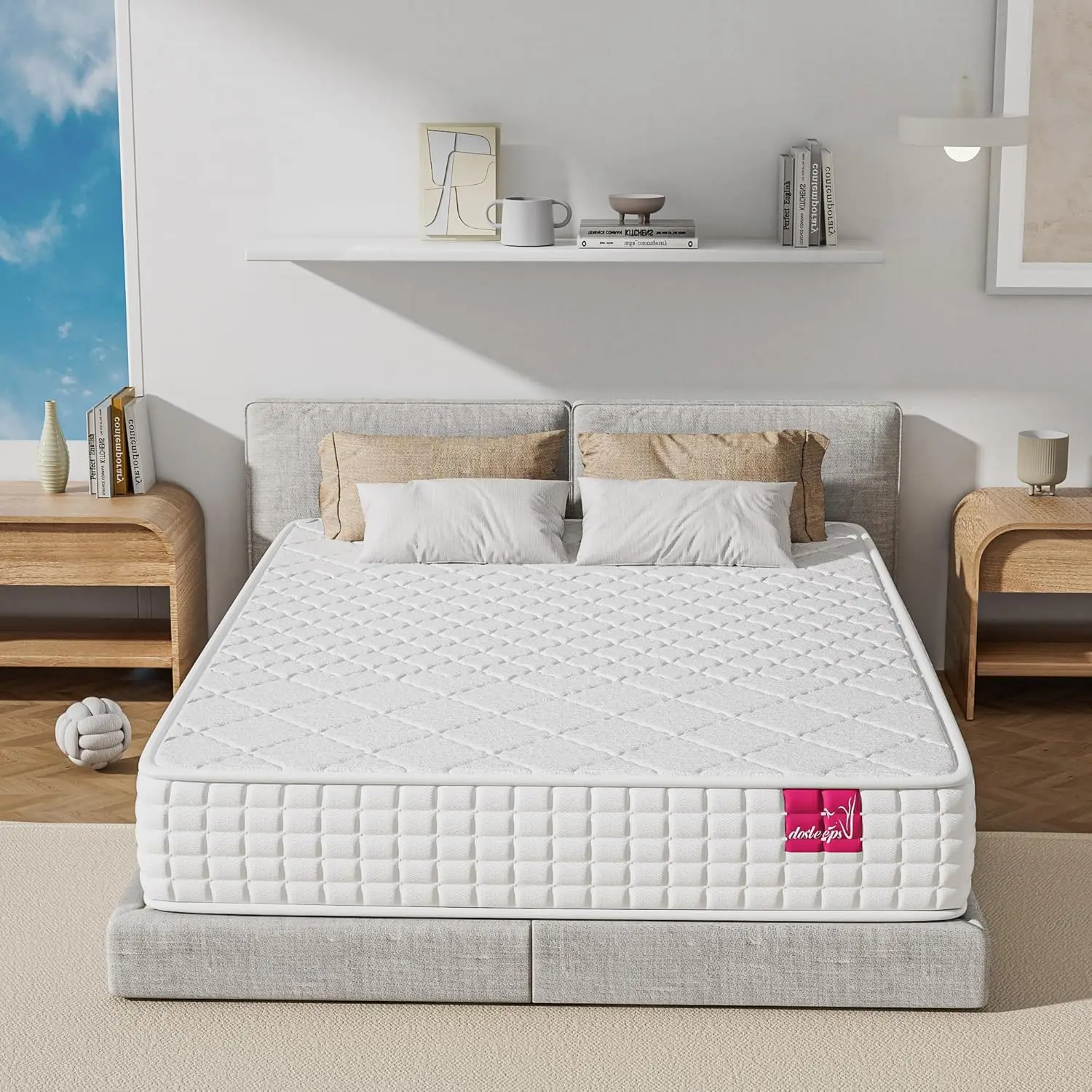 Single Mattress 3FT 9-Zone Pocket Sprung Mattress with Memory Foam and Tencel Fabric - Orthopaedic Mattress - Thickness