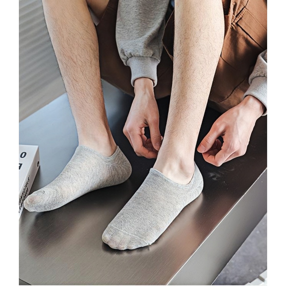 5/10/20/30 pares de calcetines náuticos absorbentes de sudor y a prueba de olores para hombre, calcetines de color sólido transpirables de corte bajo de verano