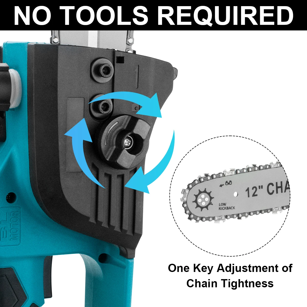 12 Inch Brushless Electric Chain Saw With Oiler Cordless Handheld Chainsaw Graden Pruning Saw Power Tools for Makita 18V Battery