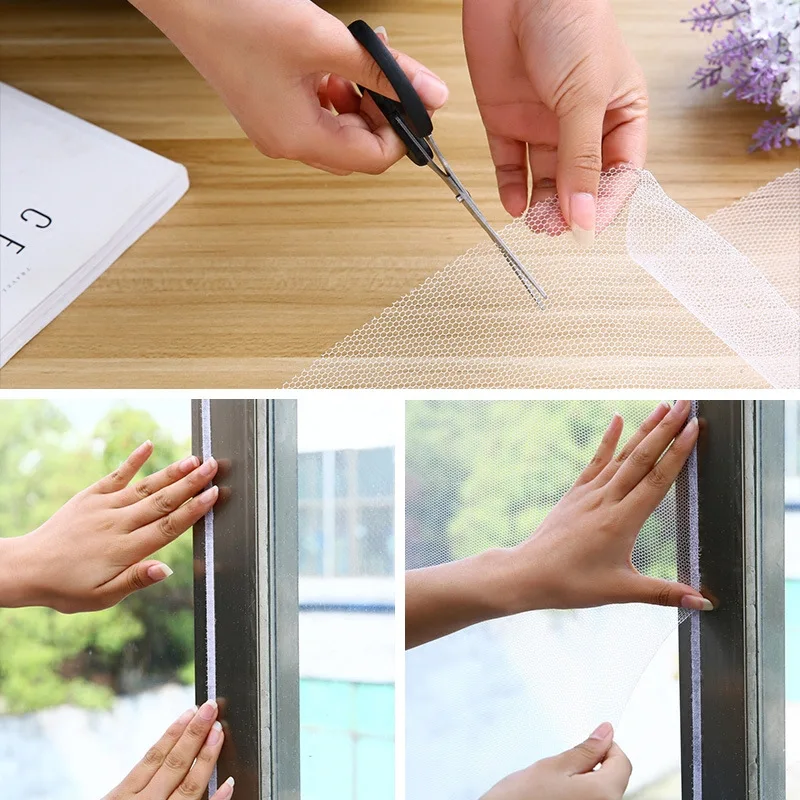 アンチフライ蚊帳 DIY 自己粘着ハエ蚊窓ネットメッシュ蚊昆虫バグネットカーテン窓用