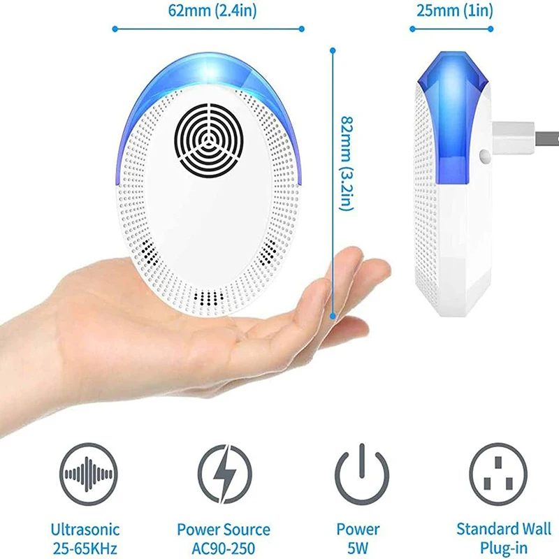 Safe Ultrasonic Pest Repellents Mouse Cockroach Mosquito Insect Repeller Essential Summer Pest Exterminato Pest Reject Repellent