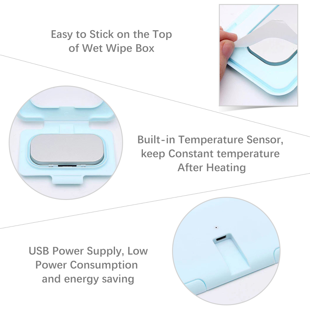 Portátil bebê Wet Wipes Warmer, Aquecedor, USB Powered, perfeito para viajar