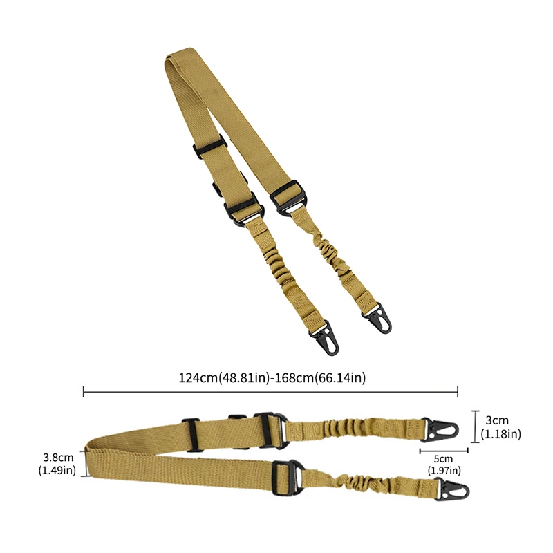 Duurzame nylon geweerriem Heavy Duty Sling voor buitenjacht Sportaccessoires Tactische twee punten Sling Bungee schouderriem