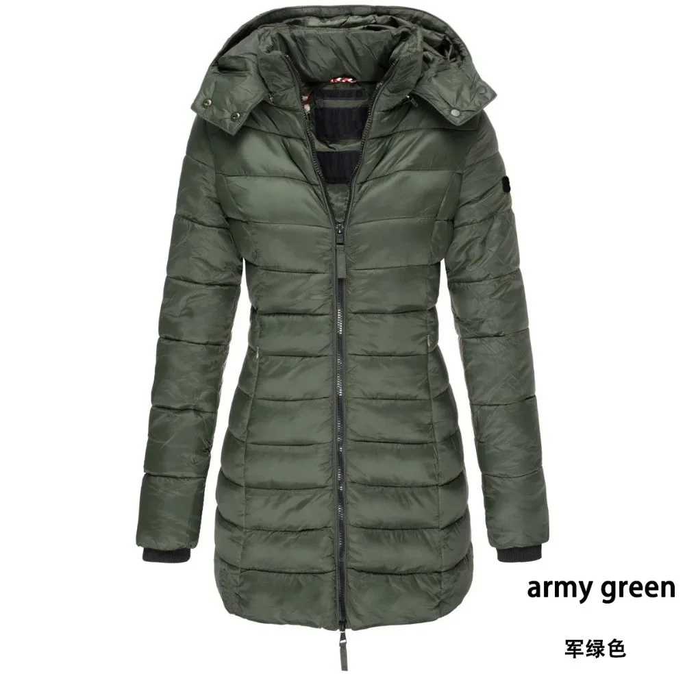 Conjunto de chaqueta de plumón de ganso para mujer, conjunto de chaqueta de plumón de ganso de lujo ligero, gruesa, media, larga, con capucha, para invierno
