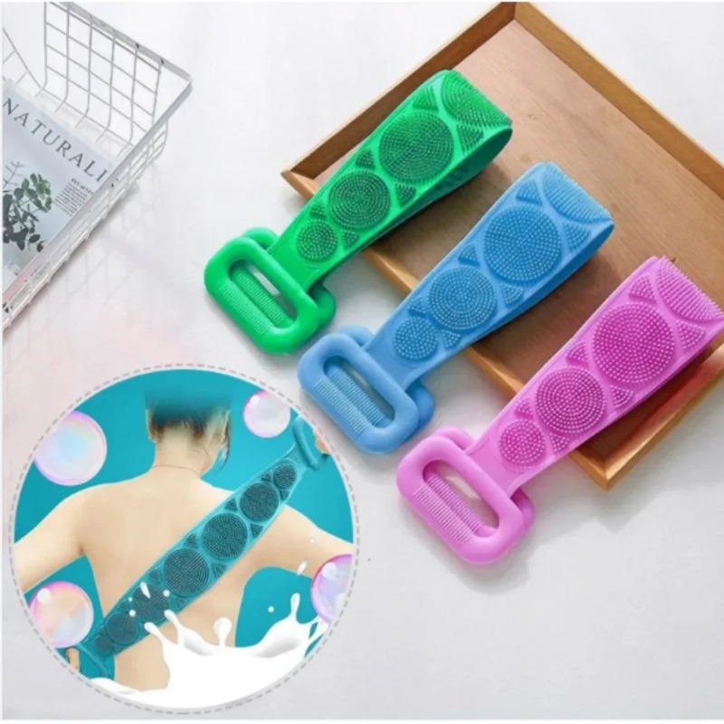 1pcs Silicone Scrubber Back Massage Exfoliating Sponge Bathroom Bath Brush Scrub Shower Brush Body Wash Scrub Removal Bath Spong