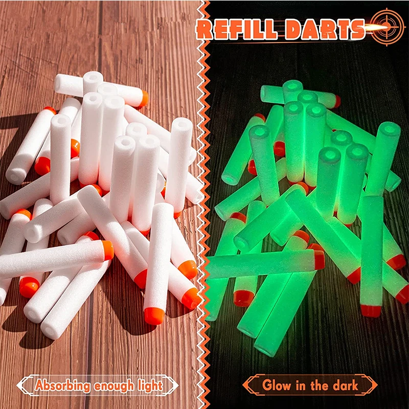 100 Chiếc Nạp Phi Tiêu Cho Súng Đồ Chơi Nerf N-Strike Elite Mô Đun Phát Sáng Ở Đậm Đạn-Trắng