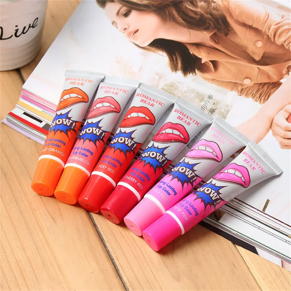 Lápiz labial líquido mágico de 6 colores, resistente al agua, duradero, sin decoloración, brillo de labios, tatuaje, esmalte de labios teñido, cosméticos