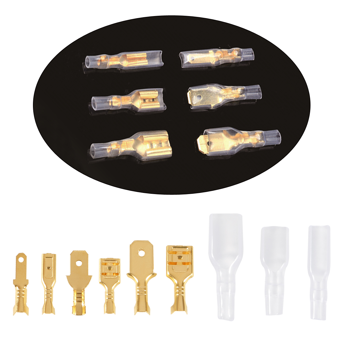 270PCS Box Isolierte Männlich Weiblich Draht Stecker 2,8/4,8/6,3mm Elektrische Crimp Terminals Termin Spaten anschlüsse Assorted Kit