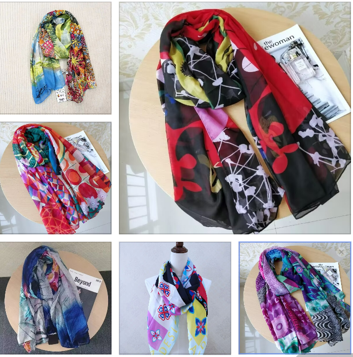 Buitenlandse Handel Originele Enkele Spaanse Print Kleur Kunstdoek Grote Vierkante Trend Dames Sjaal