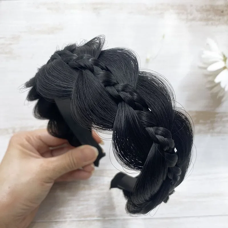 1 PC วิกผม Twist Headbands สําหรับผู้หญิงกว้าง Fishbone Braids Hairbands Handmade Retro HEAD Hoop จัดแต่งทรงผม Headwear อุปกรณ์เสริม