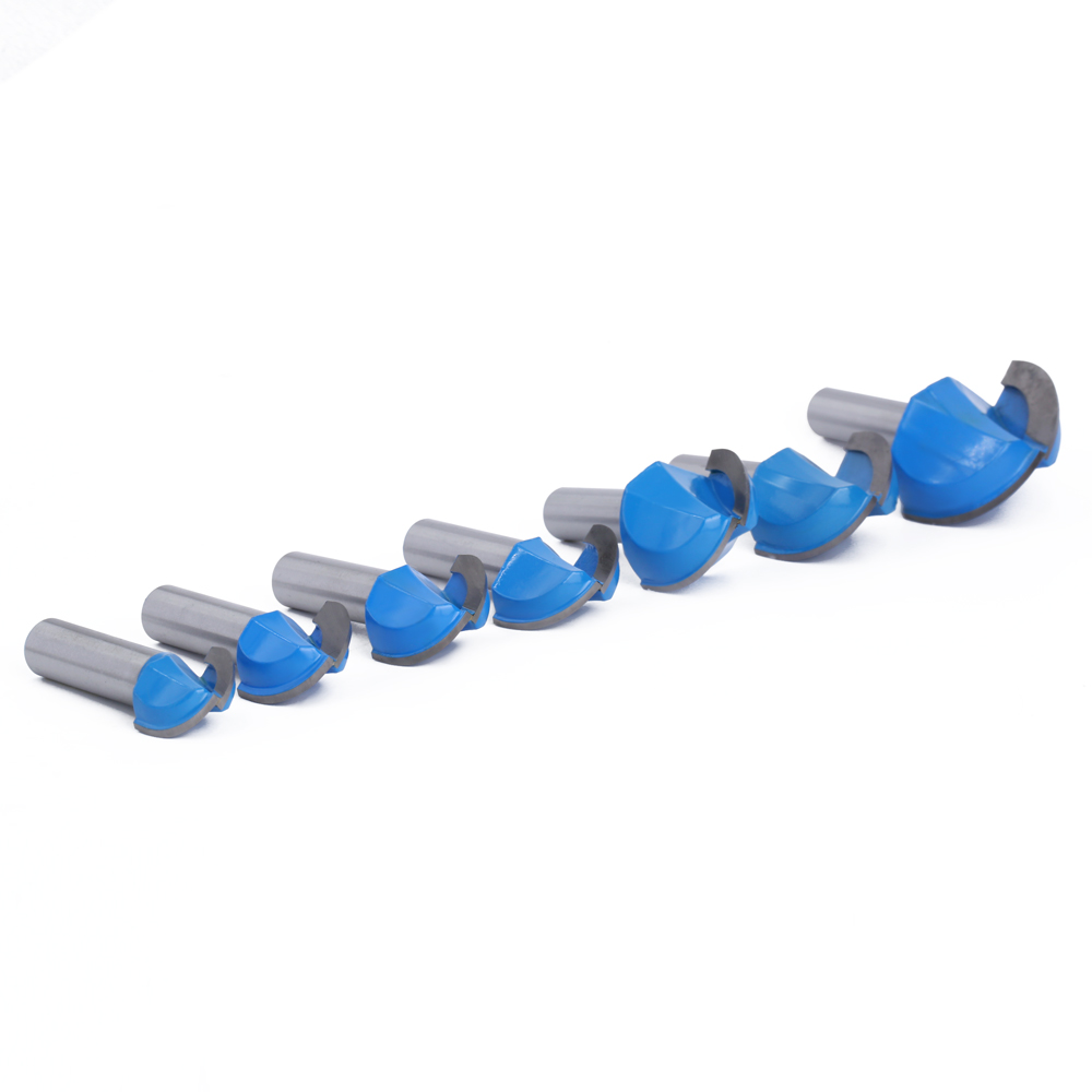 LAVIE, 1 unidad, 12mm, vástago 1/2, punta redonda, dos flautas, juego de brocas para enrutador para carpintería, caja de cala, aplicación de agujero para llave