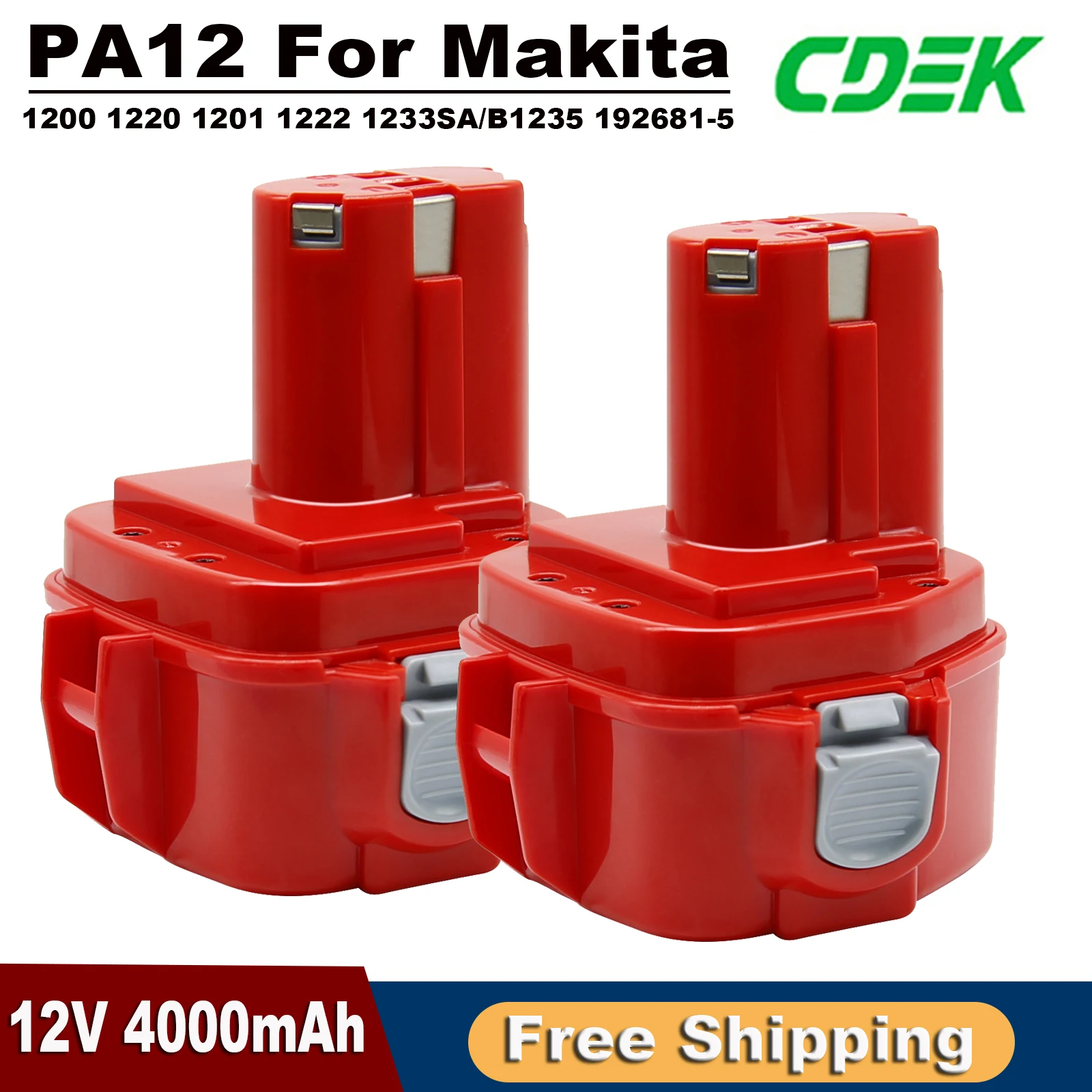 Аккумулятор 12 В, 4000 мАч для Ni-Mh аккумулятора Makita PA12 для Makita 1200 1220 1201 1222 1233SA/B1235 192681 -5 Аккумуляторы для электроинструментов