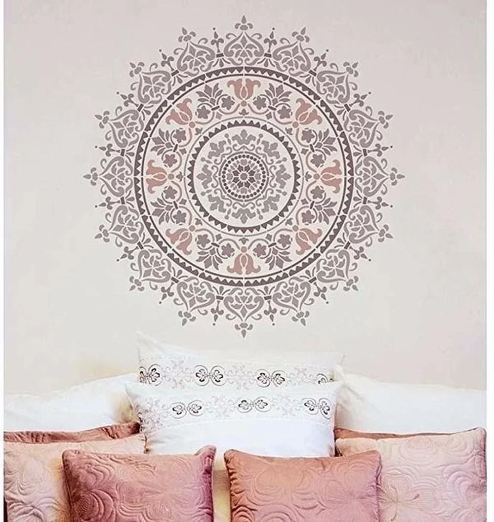 30*30Cm Kích Thước Thủ Công Diy Mạn Đà La Khuôn Cho Tranh Stencils Đóng Dấu Album Ảnh Nổi Thẻ Giấy Trên Gỗ, chất Liệu Vải Treo Tường