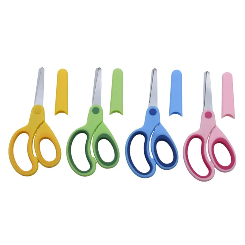 Left-handed Scissors Student Stainless Steel Colorful Cute Scissors Children's Small Scissors Simple Safety Office Scissors