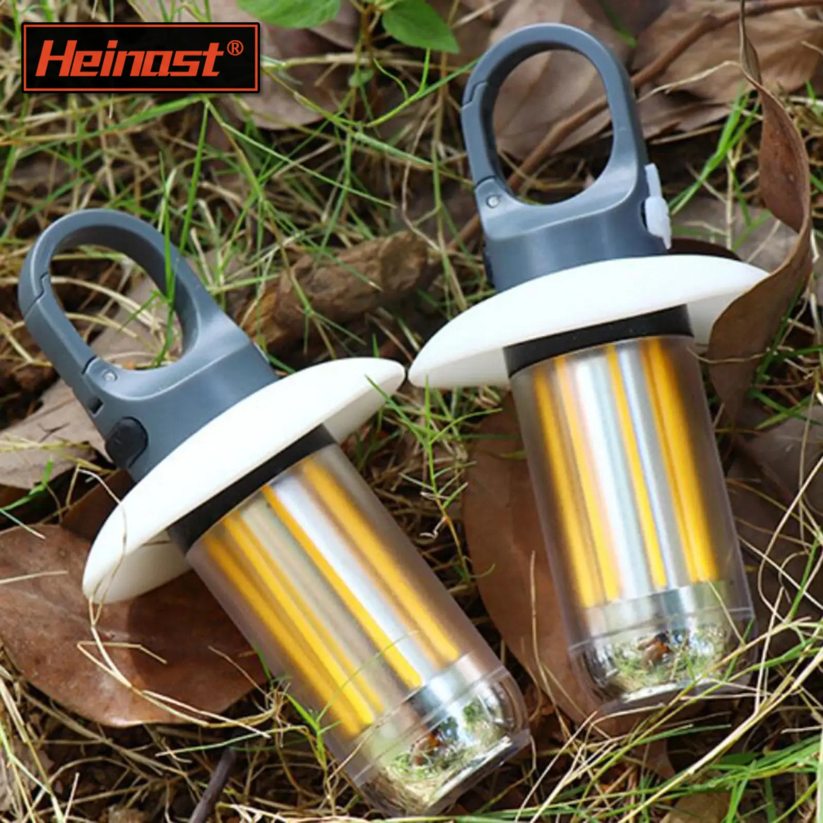 Heinast Camping Light Antorcha de mano liviana 5 modos de iluminación Lámpara de tienda recargable para escalar en el patio 8 filamentos de luz