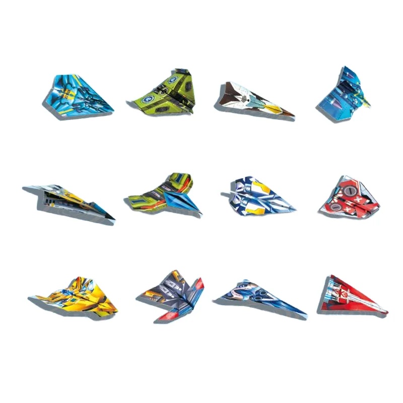 36 ชิ้น DIY ปริศนาเด็กสร้างสรรค์ Origami กระดาษเครื่องบินพับเด็กสีหัตถกรรมของเล่นเครื่องบินของเล่นเพื่อการศึกษา