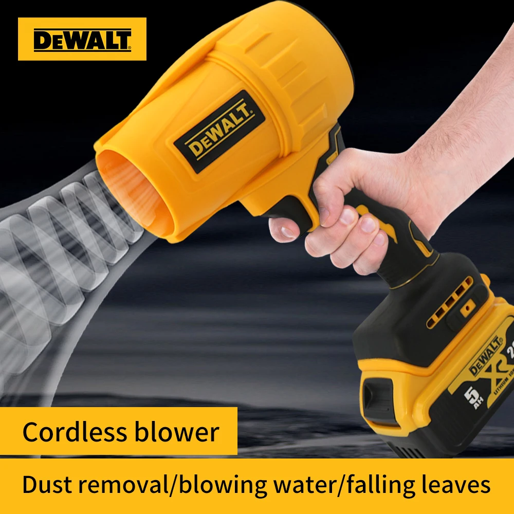 DEWALT เครื่องเป่าลมไร้สาย Brushless พัดลมเทอร์โบพัดลมรุนแรง 800g Thrust มือถือฝุ่นเป่าเครื่องมือชาร์จ 20V แบตเตอรี่