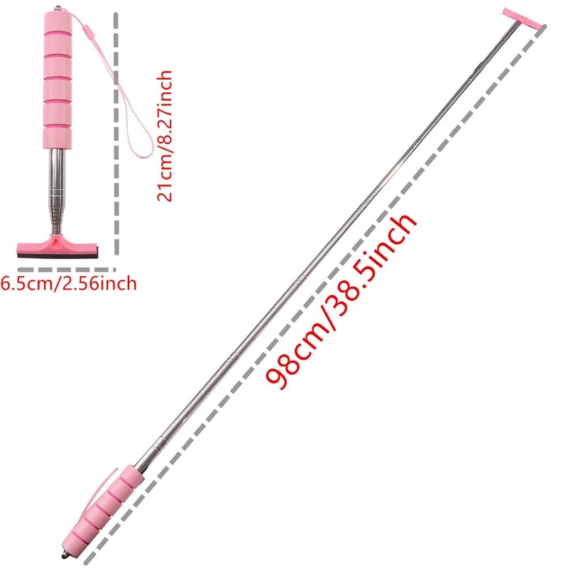 Aço inoxidável Car Espelho Retrovisor Wiper, Retrátil Layered Brush Head, Auto Wash Cleaning Brush, telescópico