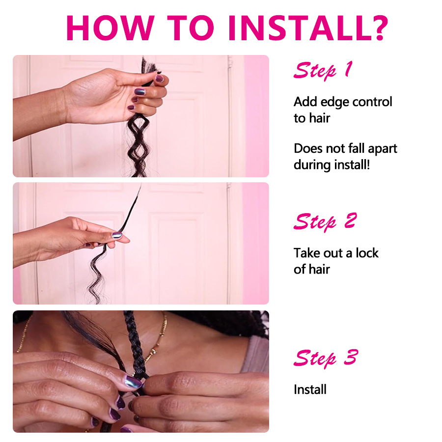 自由奔放に生きる-深い波のヘアエクステンション,100% 人毛,カーリー編組,横糸なし,ブラジル,バルク,50g, 100g