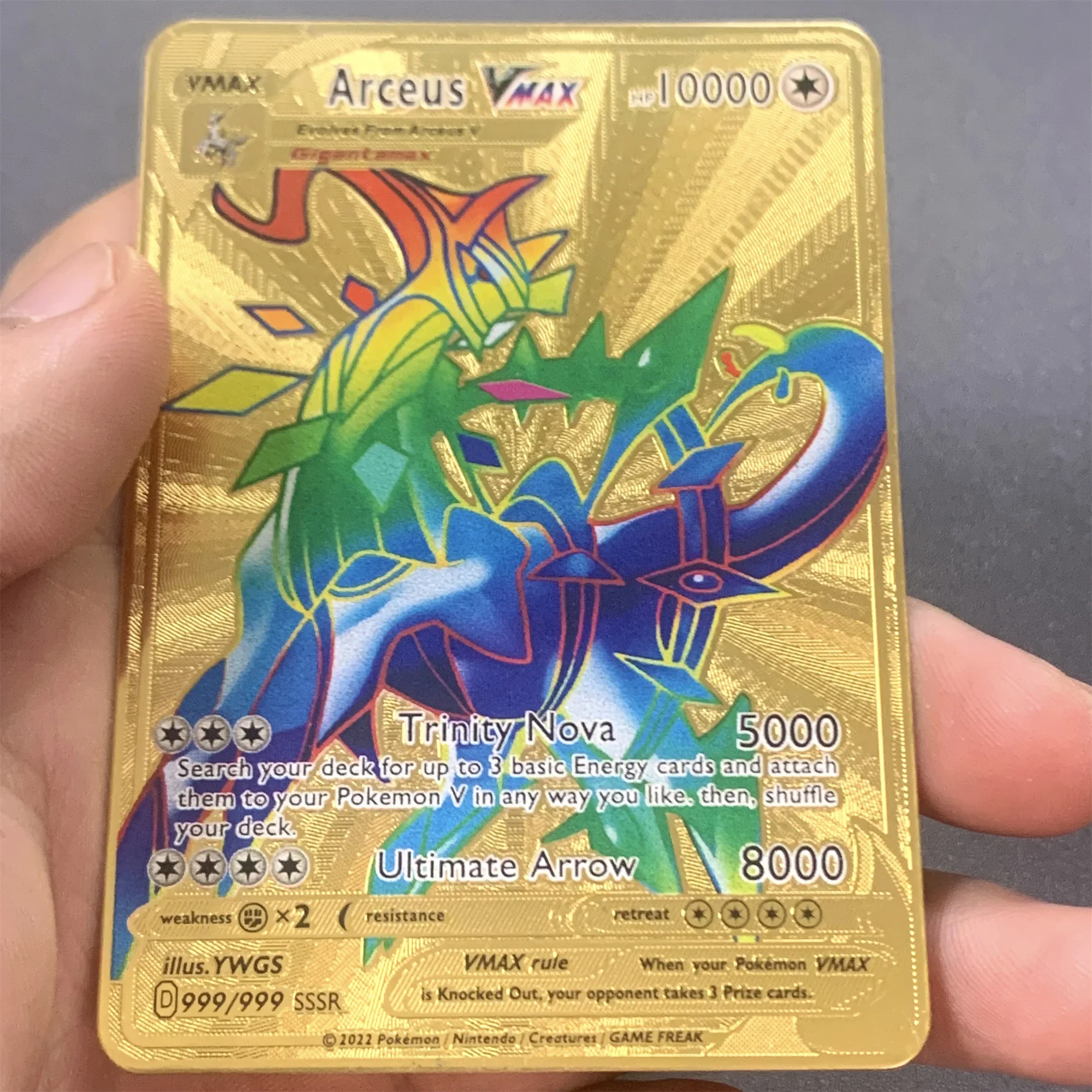 999999   คะแนน HP Pokemon การ์ดโลหะ Charizard โลหะสีทอง Super การ์ดการ์ดภาษาอังกฤษ Mewtwo Vmax Mega อะนิเมะคอลเลกชันเกมของขวัญ