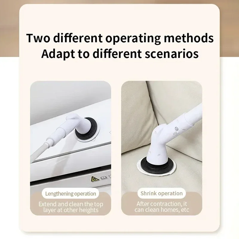 ใหม่ 2000mAh 6-in-1 ไฟฟ้าทําความสะอาดแปรงไร้สายไฟฟ้าโรตารี่แปรงทําความสะอาดแปรงทําความสะอาดห้องครัวห้องน้ําบ้าน