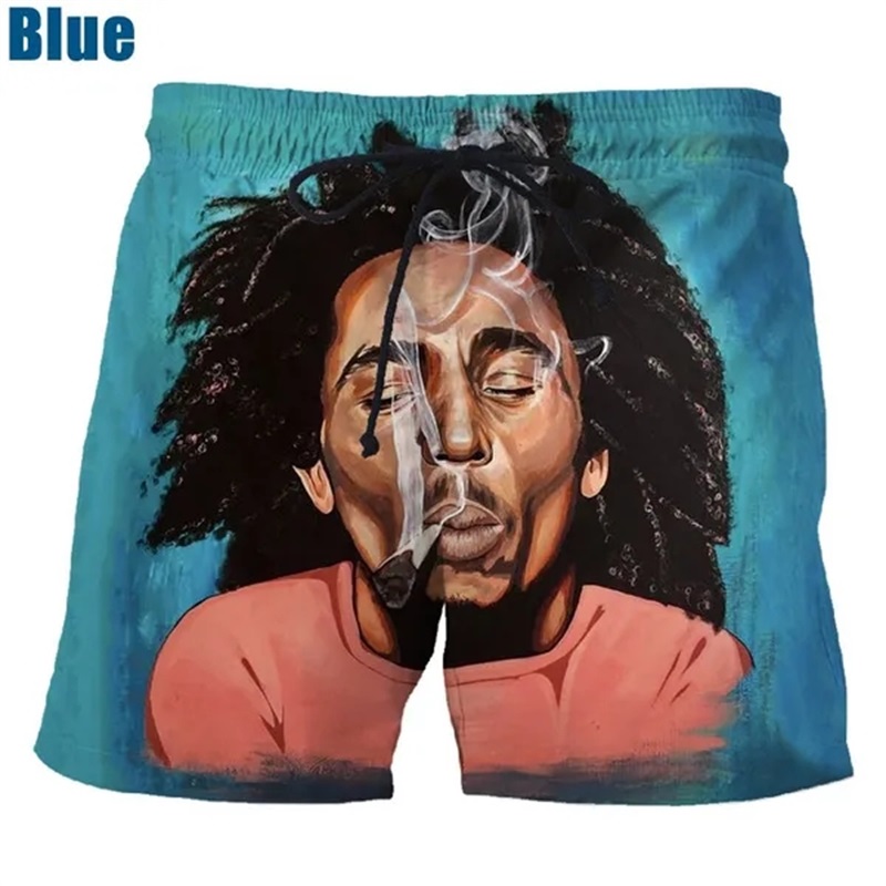 Piosenkarz rockowy Bob Marley Reggae Rasta wzór spodenki planszowe drukowanie 3D męskie sporty rekreacyjne na świeżym powietrzu spodenki gimnastyczne męskie kąpielówki