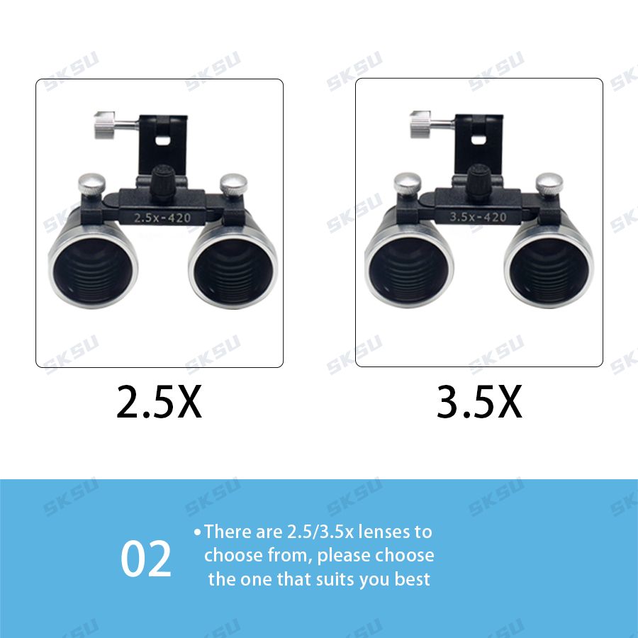 Lámpara de luz LED Dental, lupas binoculares, punto de brillo, laboratorio Dental ajustable, faro de 5W para faro quirúrgico 2.5X 3.5X