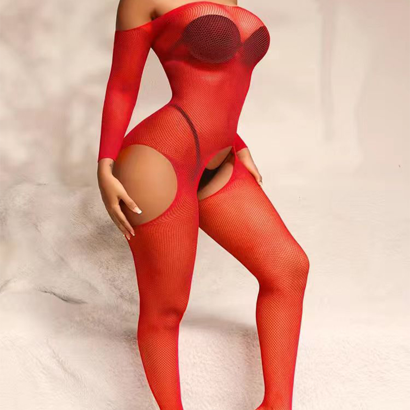 ワンピースクロッチレス Bodystocking セックス透明セクシーなランジェリーセクシーなボディスーツエロ衣装ローズ全身ストッキング