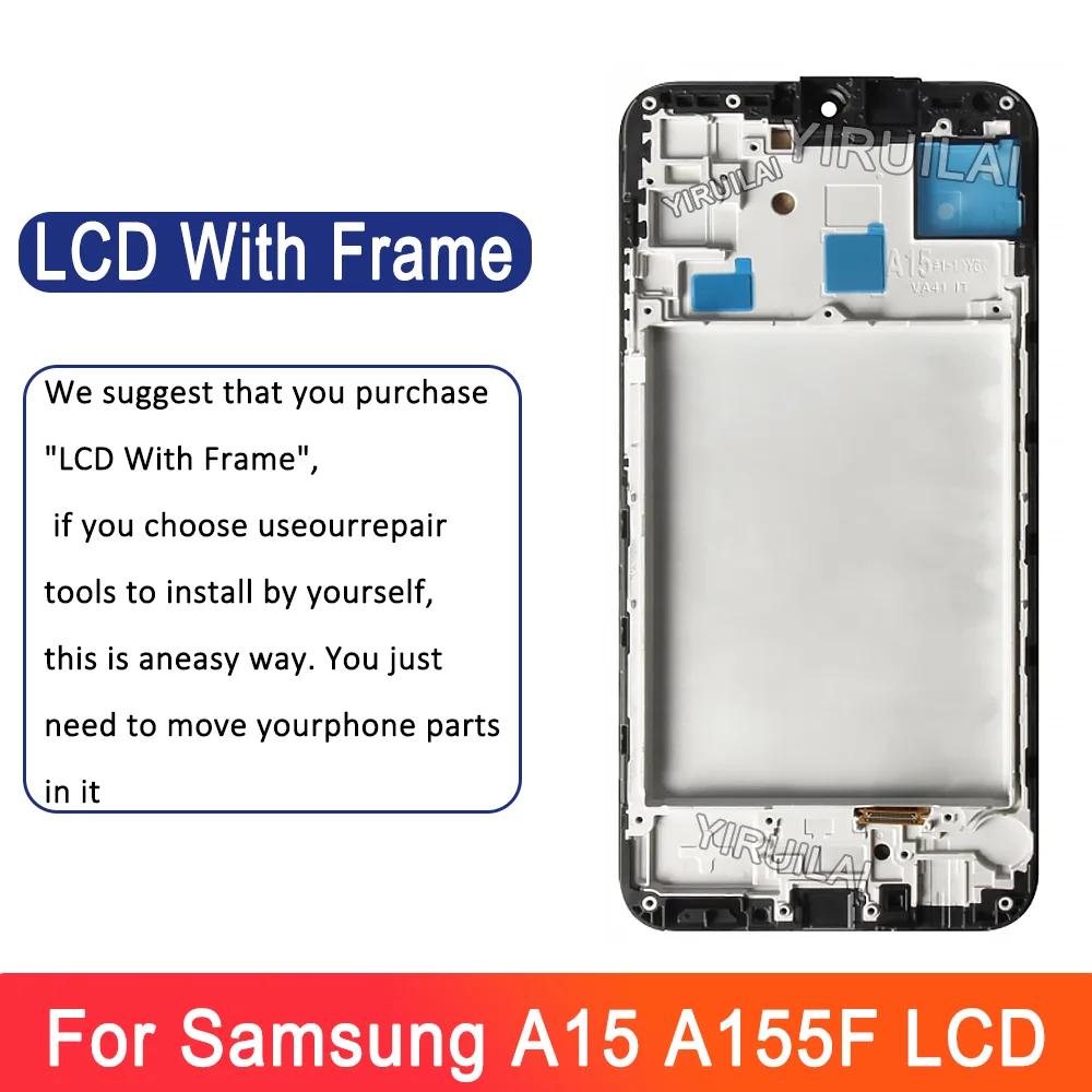 삼성 갤럭시 A15 5G SM-A156B LCD 디스플레이 터치 스크린 디지타이저 어셈블리 교체 부품 용 TFT A15 화면