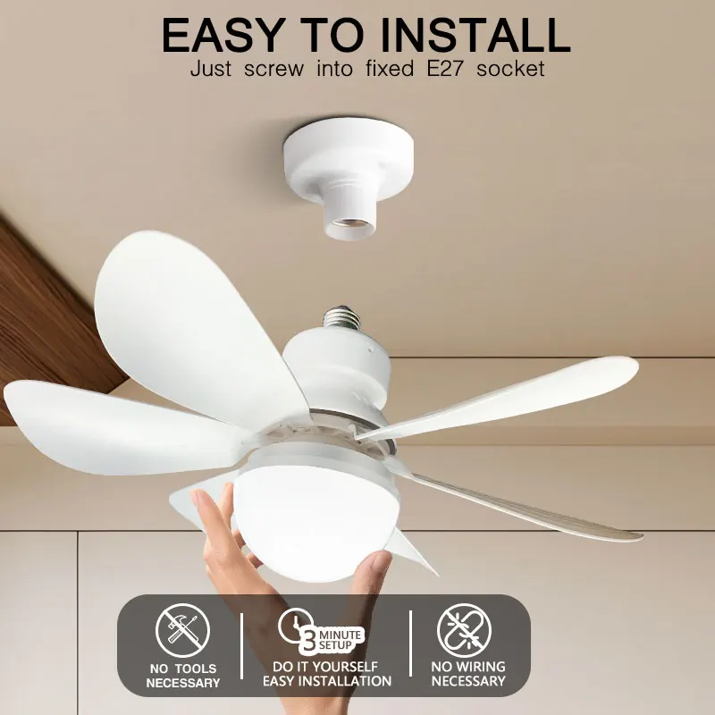 E27 Mit Fernbedienung LED Deckenventilator 30 W/40 W Dimmfunktion Ventilatorlicht Geeignet für Arbeitszimmer Küche Esszimmer AC85-265V