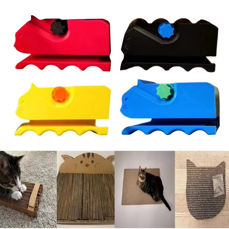 Machine de découpe de carton mignonne pour grattoirs de chat, coupe en forme de chaton imprimé en 3D, outils de bricolage, couteau utilitaire pour carton