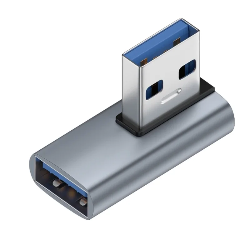 Adaptador de extensión de ángulo recto USB 3,0 macho a hembra de 90 grados, adaptador de codo hacia arriba USB de 10Gbps para conversión de conector de PC portátil