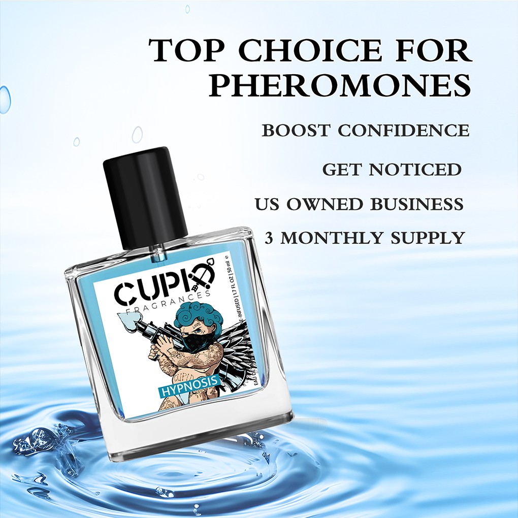CUPID 50ML Blue Glass Bottle Men's 2 in 1 Cologne Luxurious Scent for the Modern Gentleman Comes with two portable perfumes