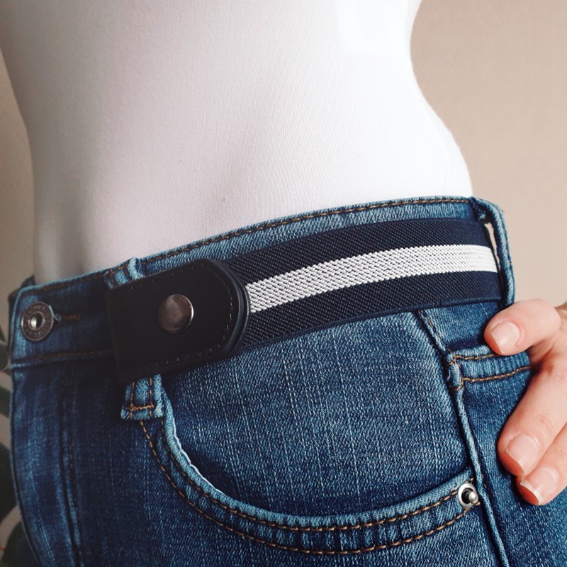Cinturón sin hebilla para pantalones vaqueros, vestidos, cinturón elástico sin hebilla a la moda para mujeres/hombres, sin bulto, sin complicaciones
