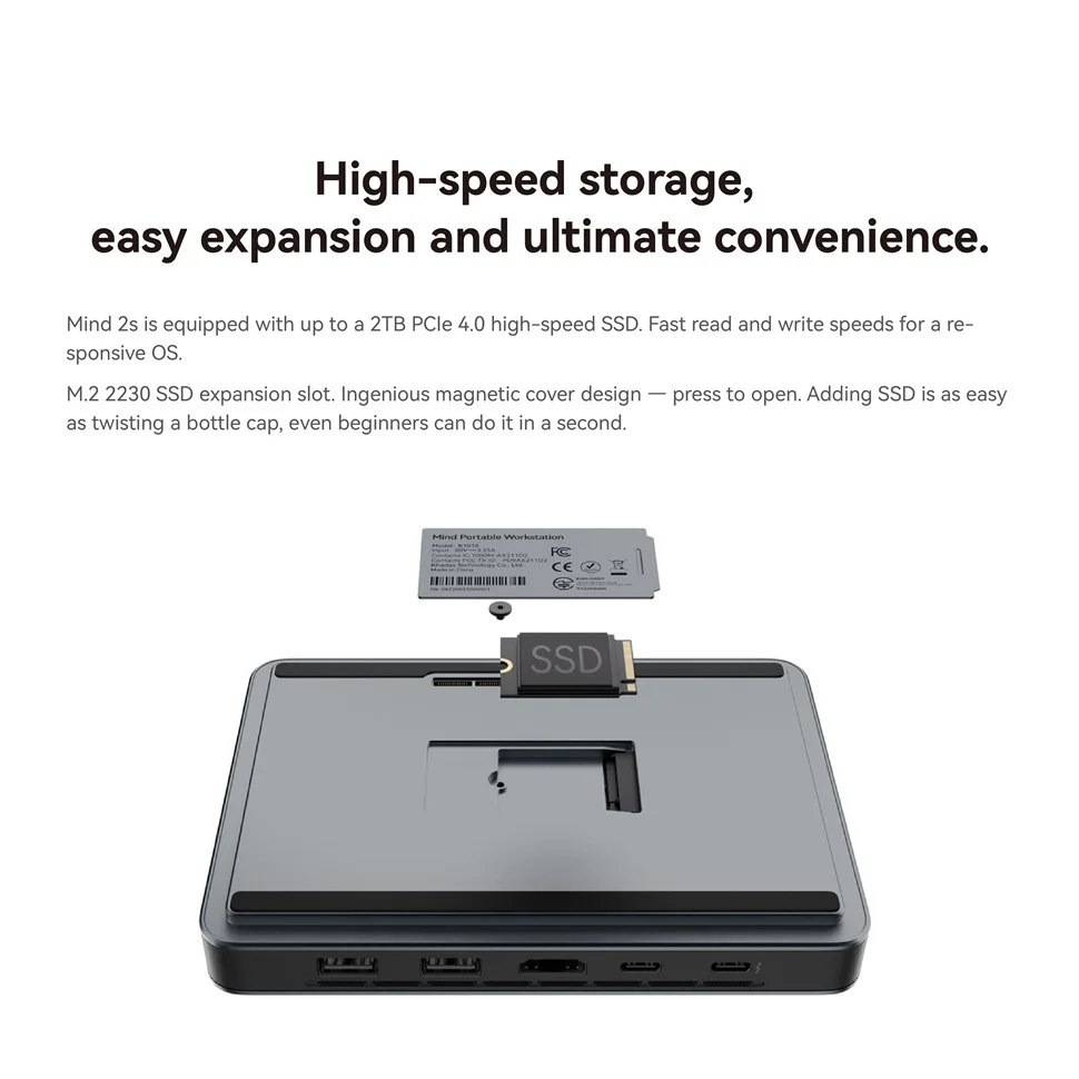 Khadas Mind 2s/2 AI Mini PC, Micro Desktop Computer with Intel Core Ultra 7 255H, up 64GB+2TB, Windows 11 Home, 8K,Thunderbolt 4